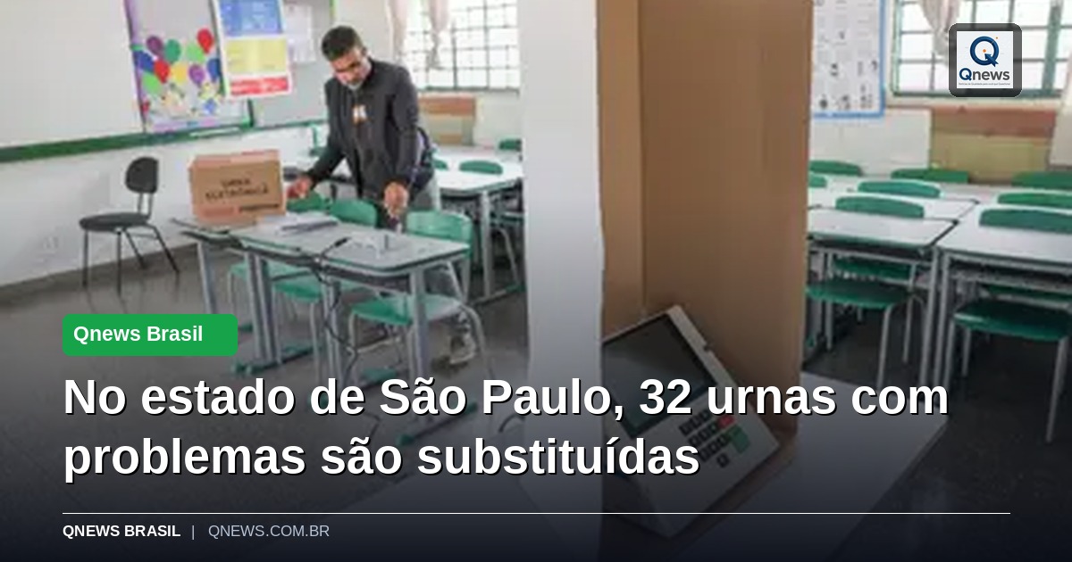 No estado de São Paulo, 32 urnas com problemas são substituídas