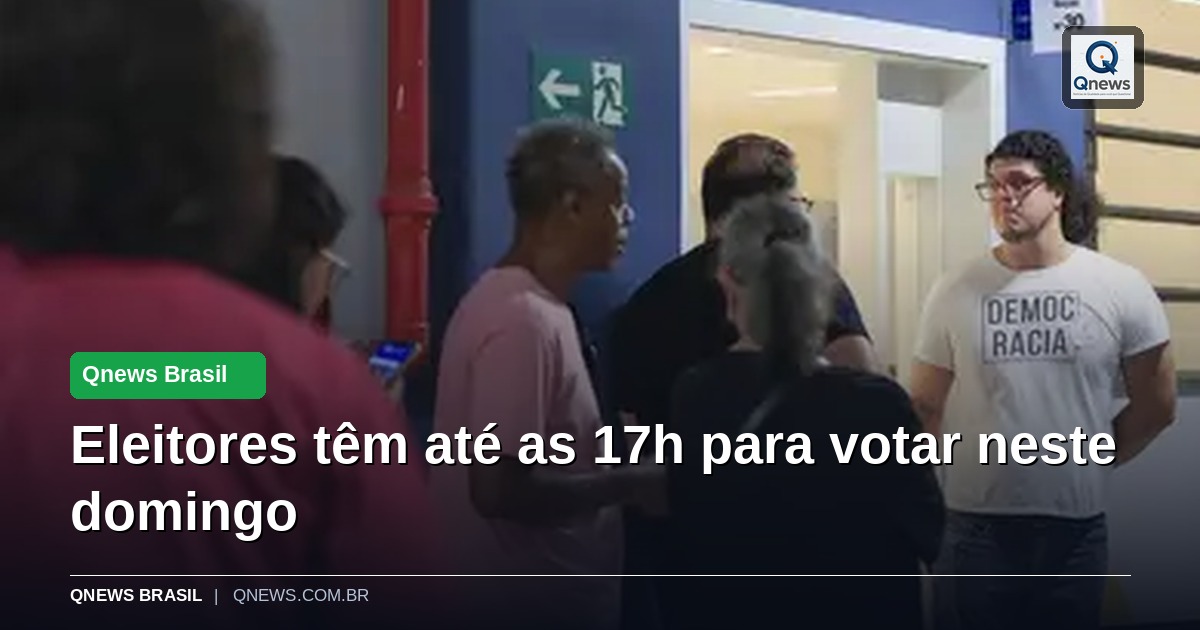 Eleitores têm até as 17h para votar neste domingo